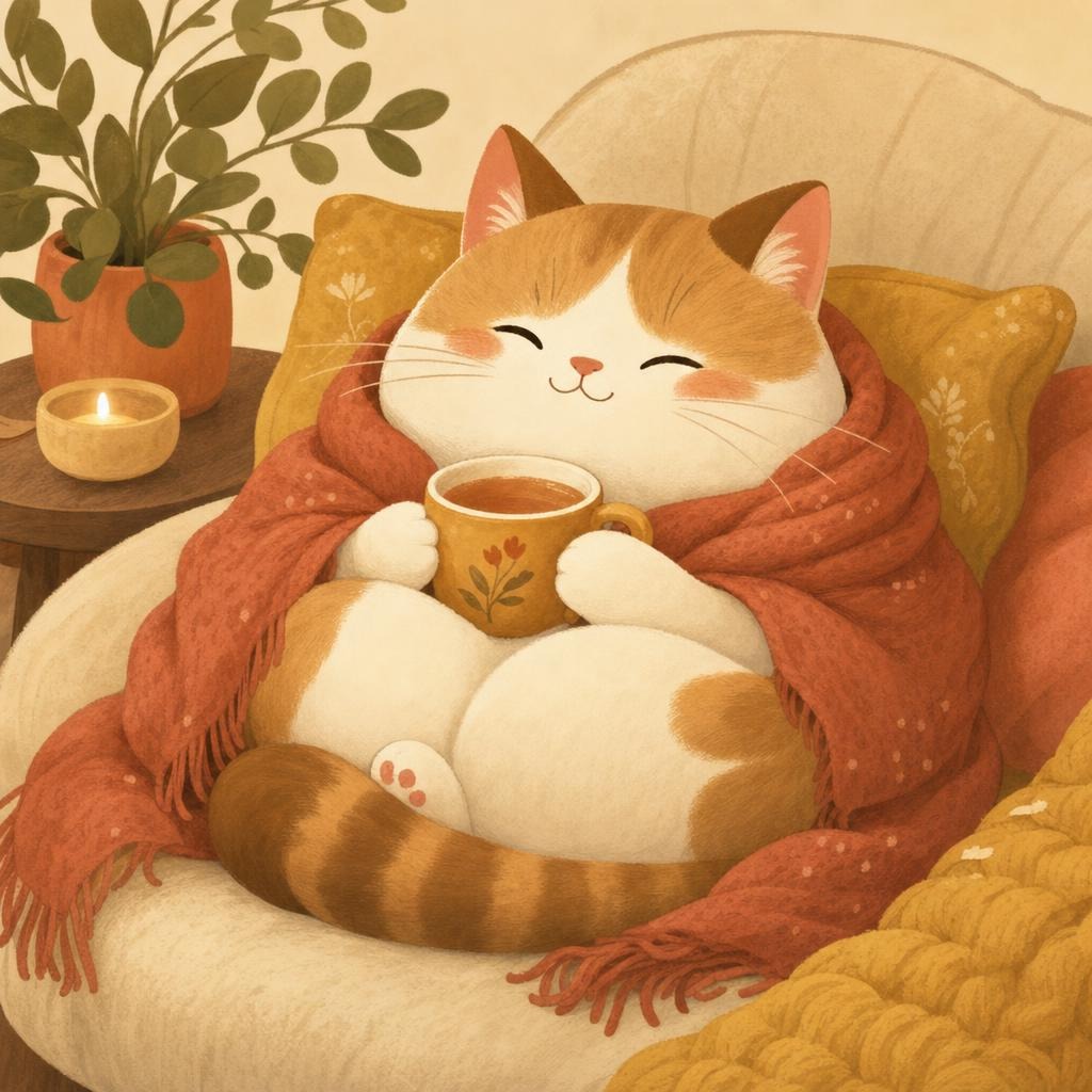 차 마시는 고양이